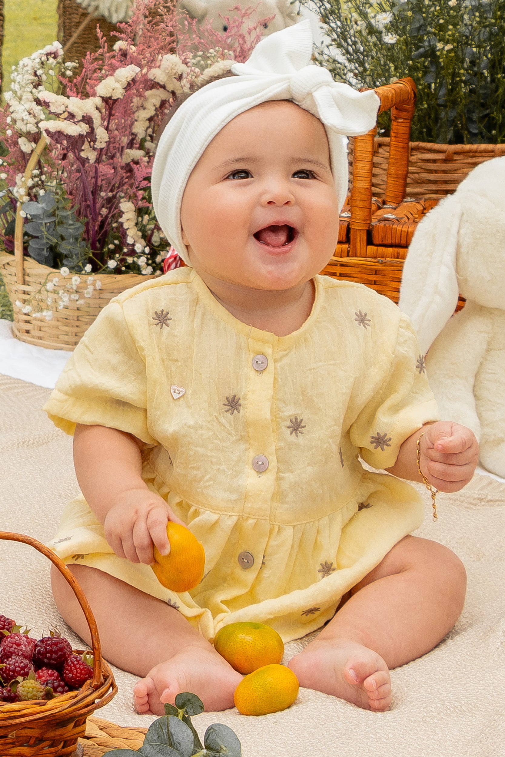 CONJUNTO BEBÉ NIÑA FLORES AMARILLO