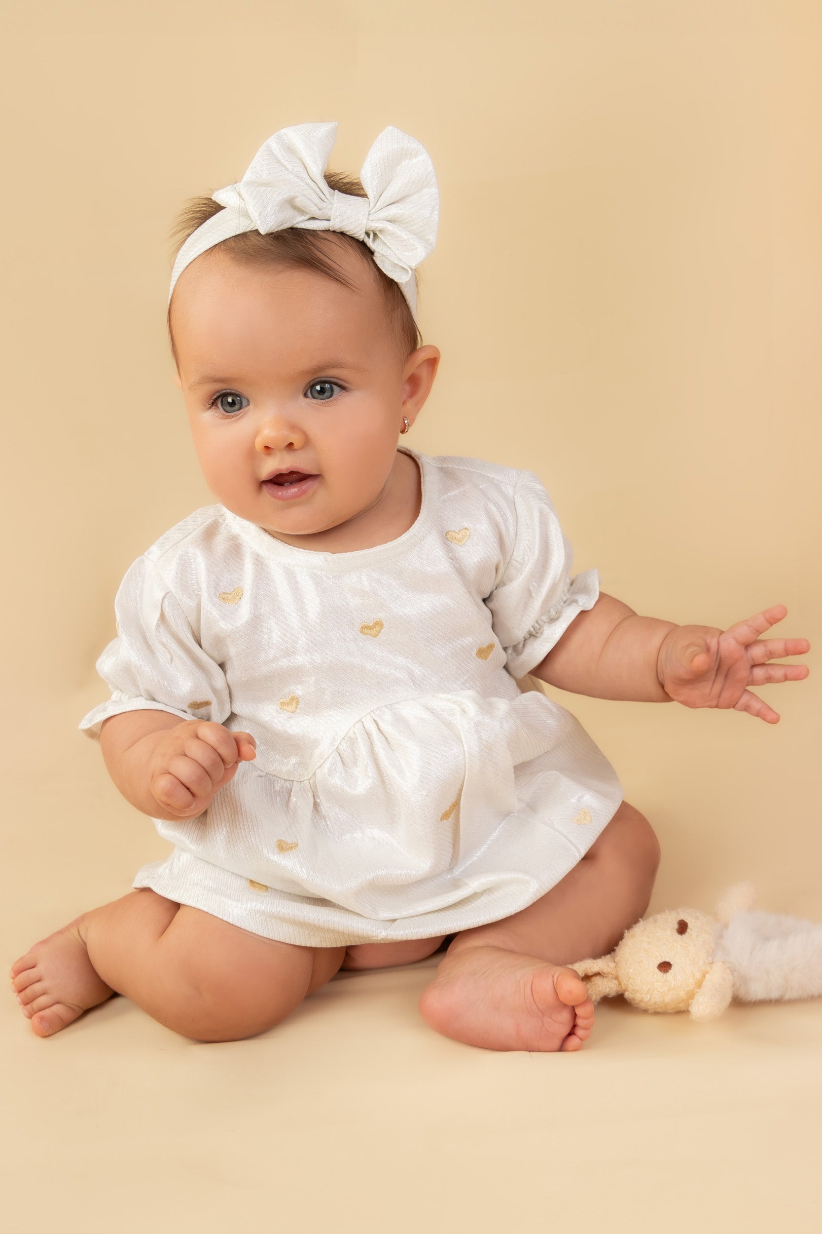 CONJUNTO VESTIDO BEBÉ NIÑA BLANCO