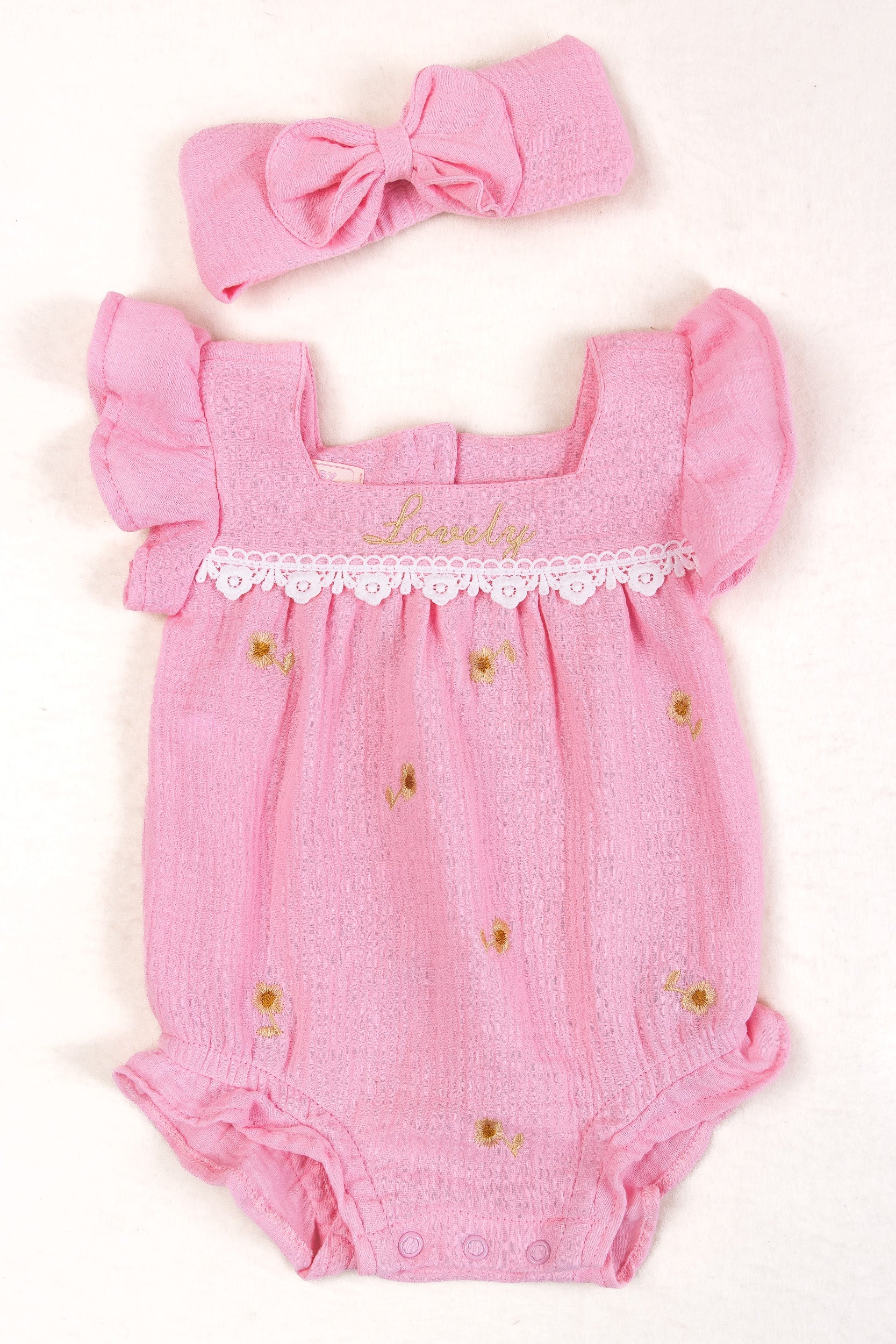 CONJUNTO BEBÉ NIÑA LOVELY ROSADO