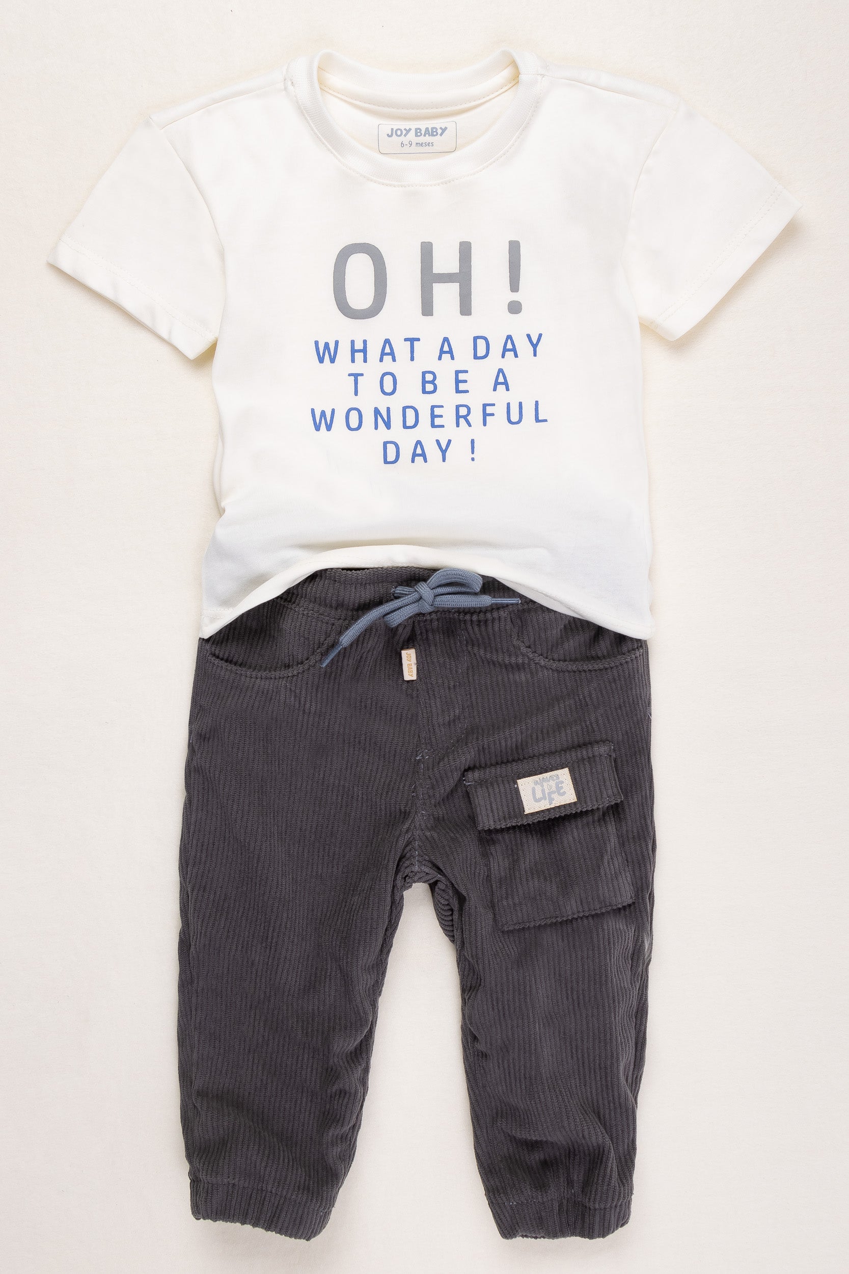 CONJUNTO BEBÉ NIÑO OH BABY GRIS