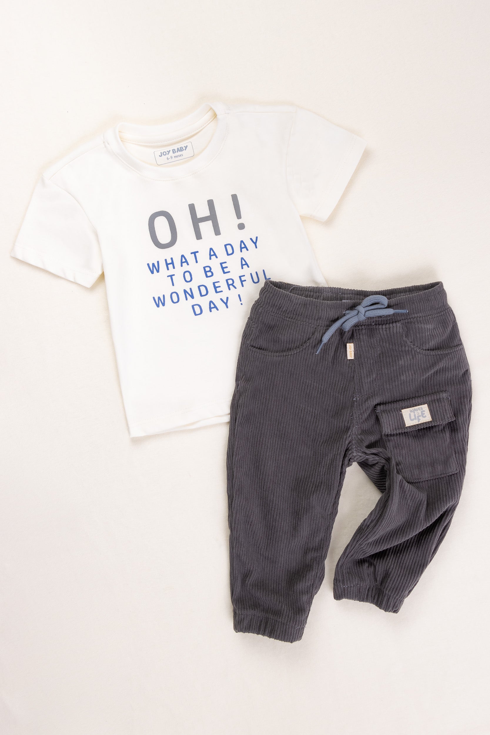 CONJUNTO BEBÉ NIÑO OH BABY GRIS