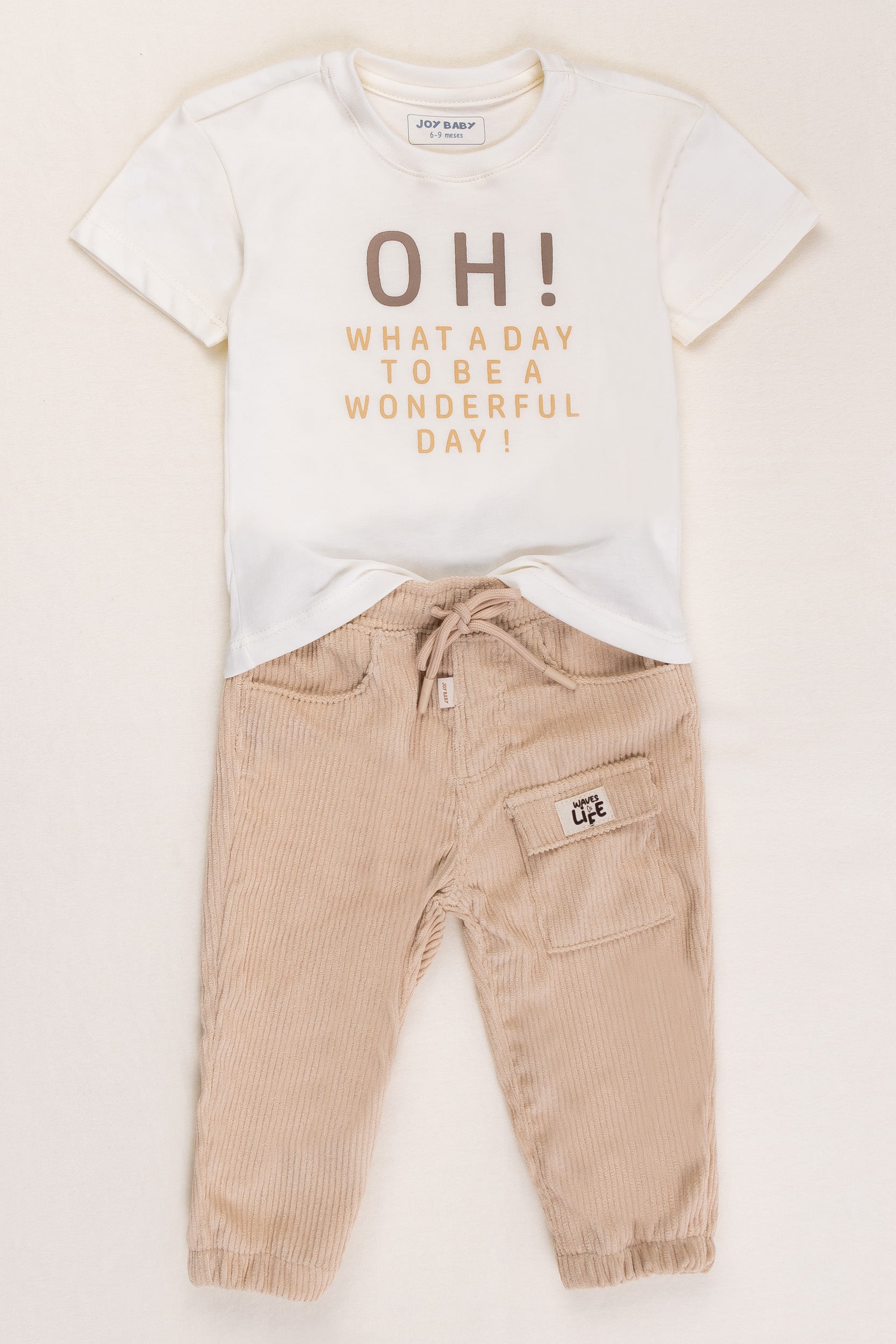 CONJUNTO BEBÉ NIÑO OH BABY BEIGE