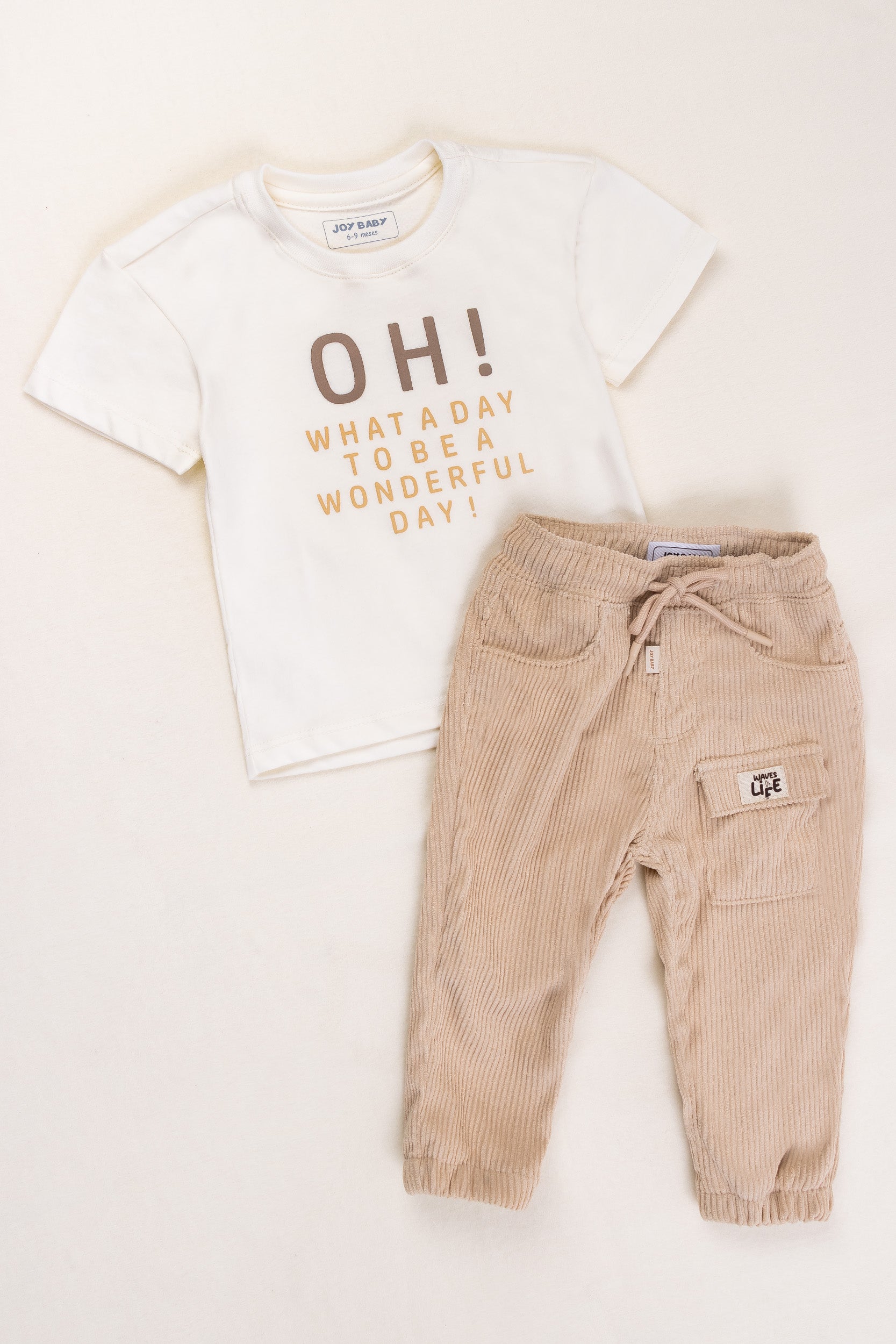 CONJUNTO BEBÉ NIÑO OH BABY BEIGE