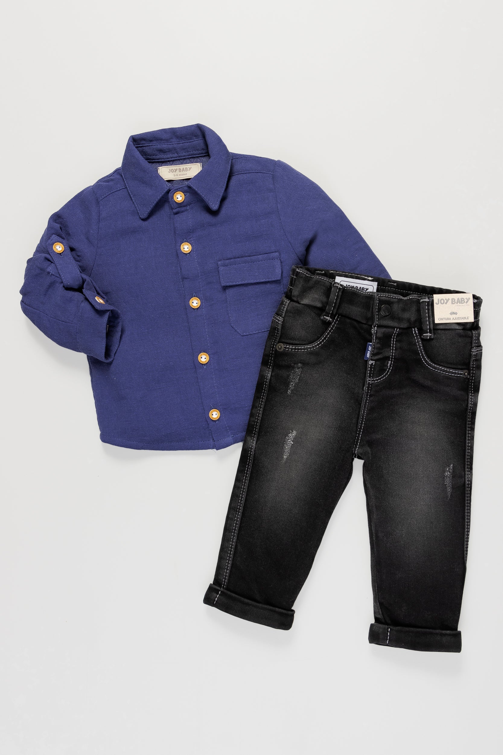 CONJUNTO BEBÉ CAMISA AZUL