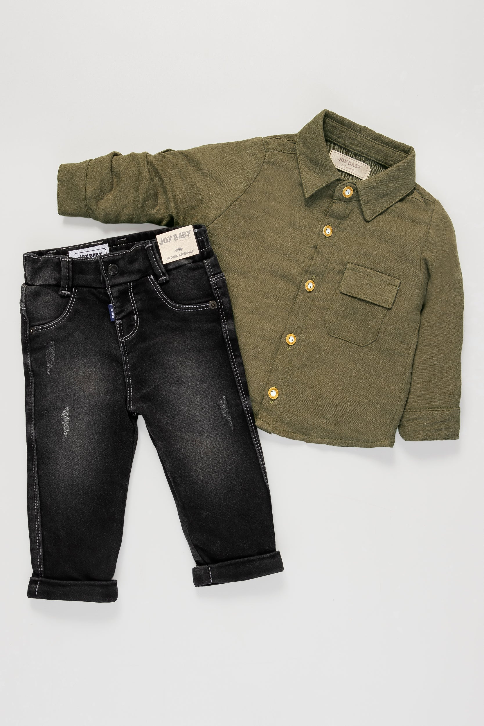 CONJUNTO BEBÉ CAMISA VERDE