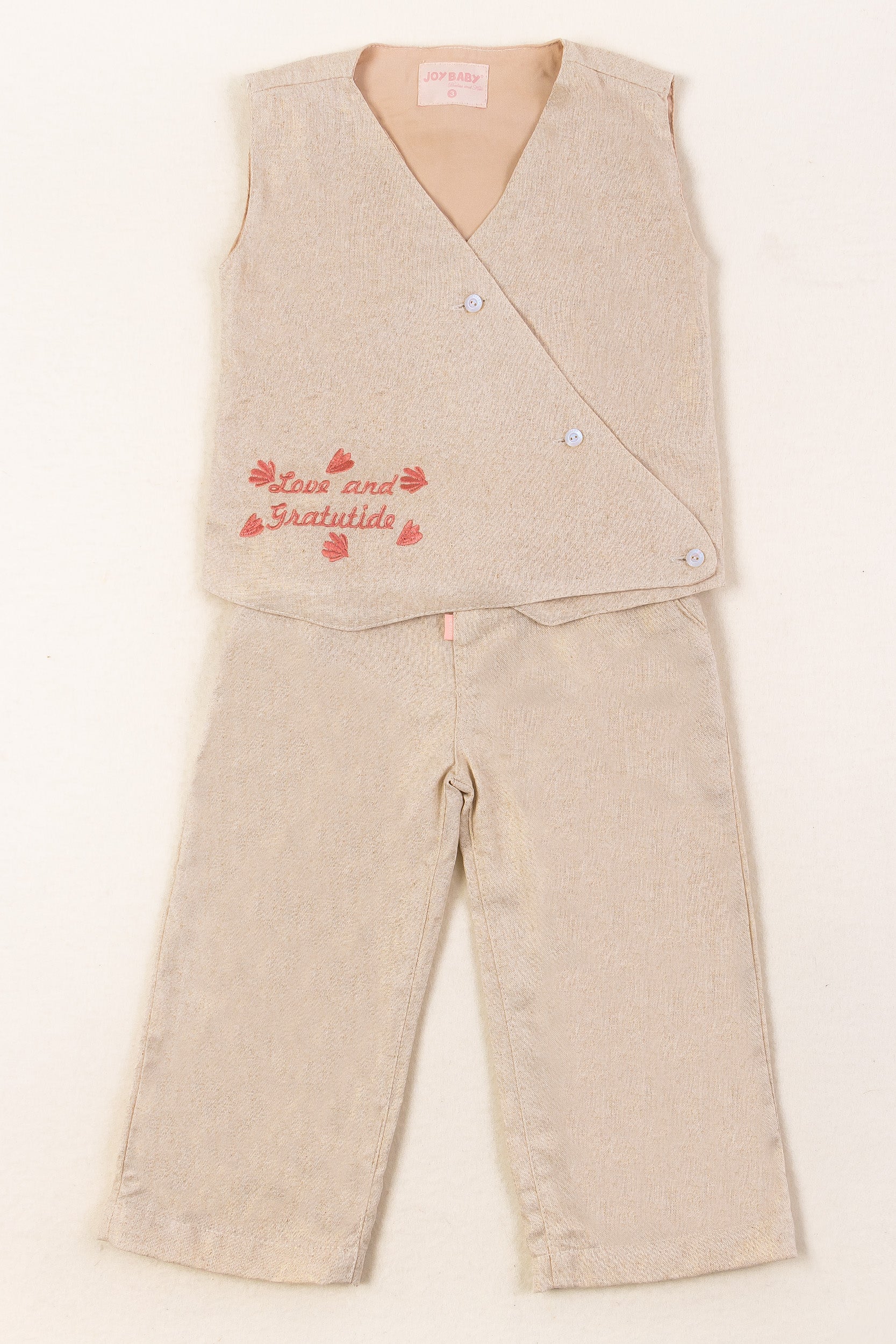 CONJUNTO NIÑA LOVE BEIGE