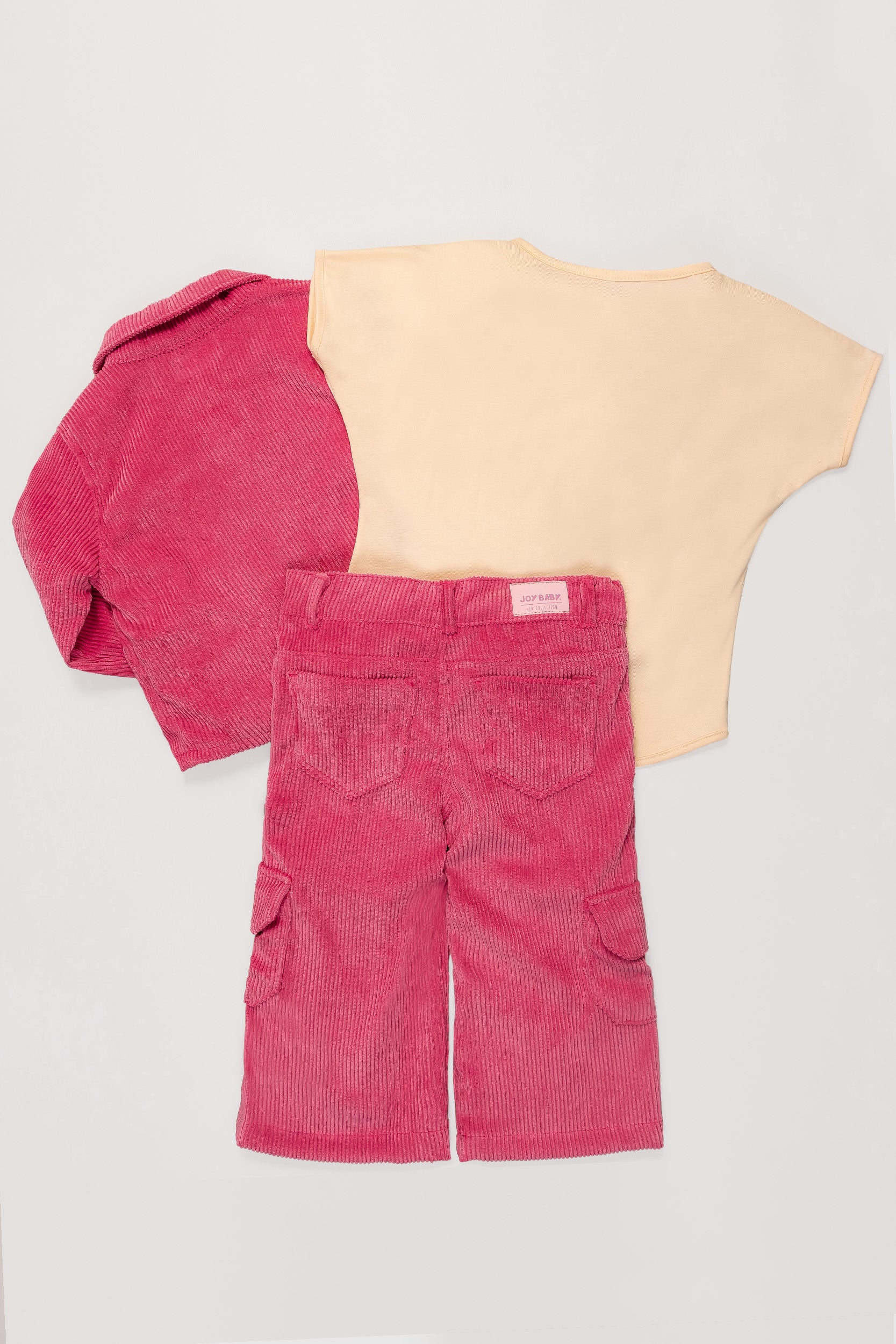 CONJUNTO CORDUROY NIÑA FUCSIA