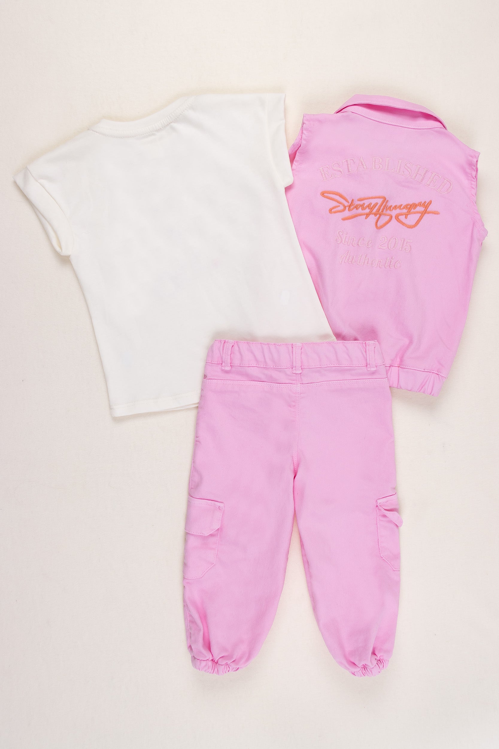 CONJUNTO 3 PRENDAS NIÑA SELF LOVE ROSADO