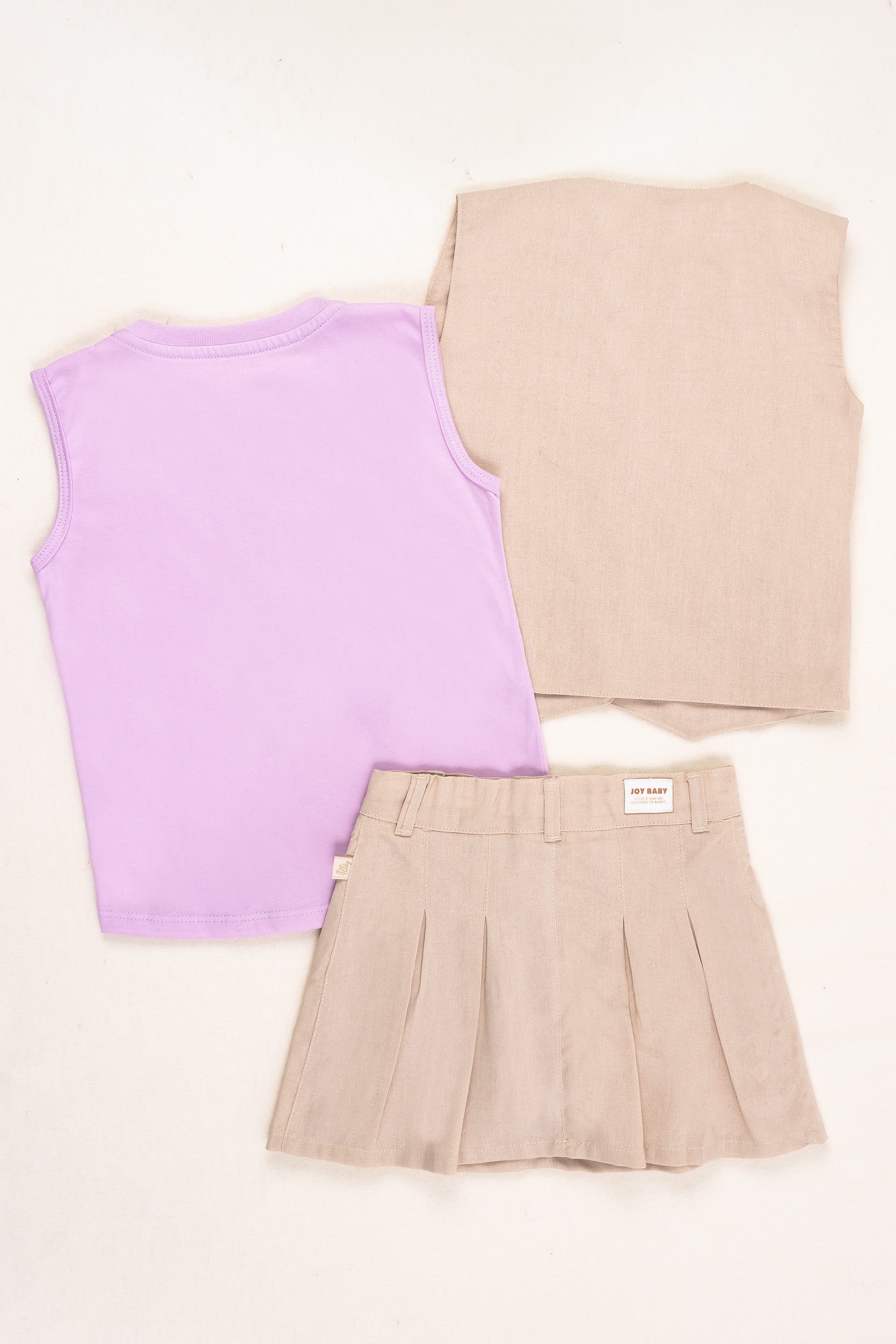 CONJUNTO 3 PRENDAS NIÑA HAPPINESS BEIGE