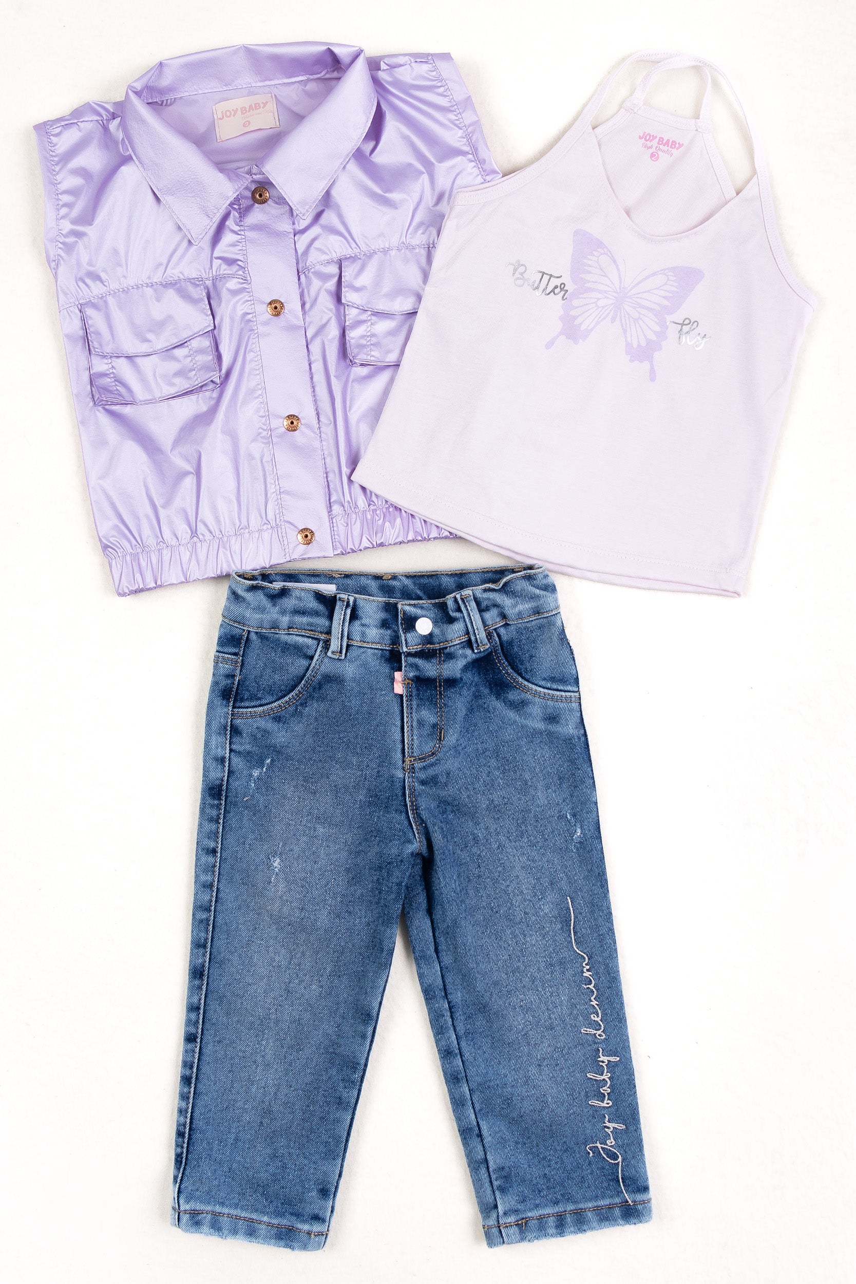 CONJUNTO 3 PRENDAS NIÑA MORADO