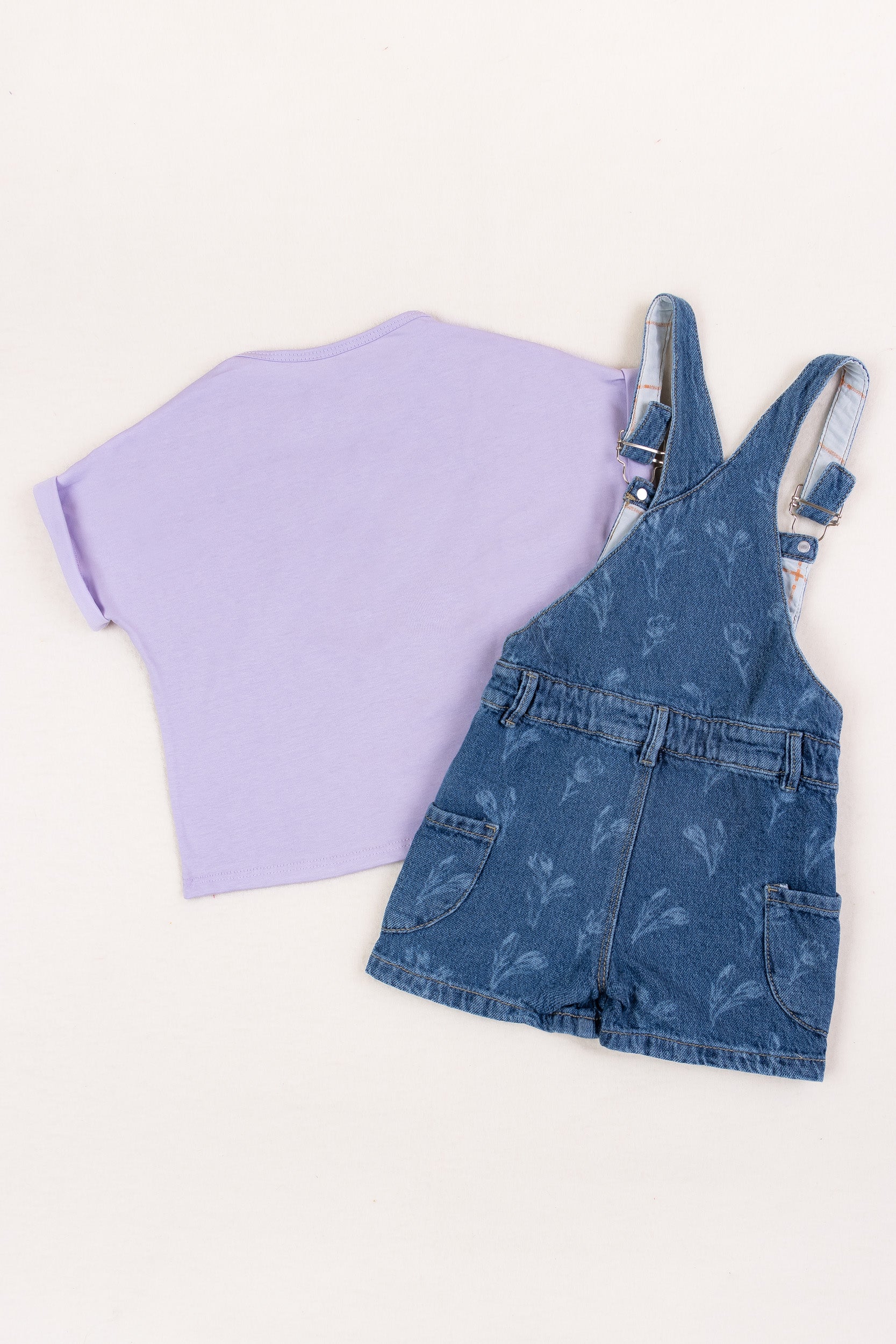 CONJUNTO OVEROL FALDA NIÑA MORADO