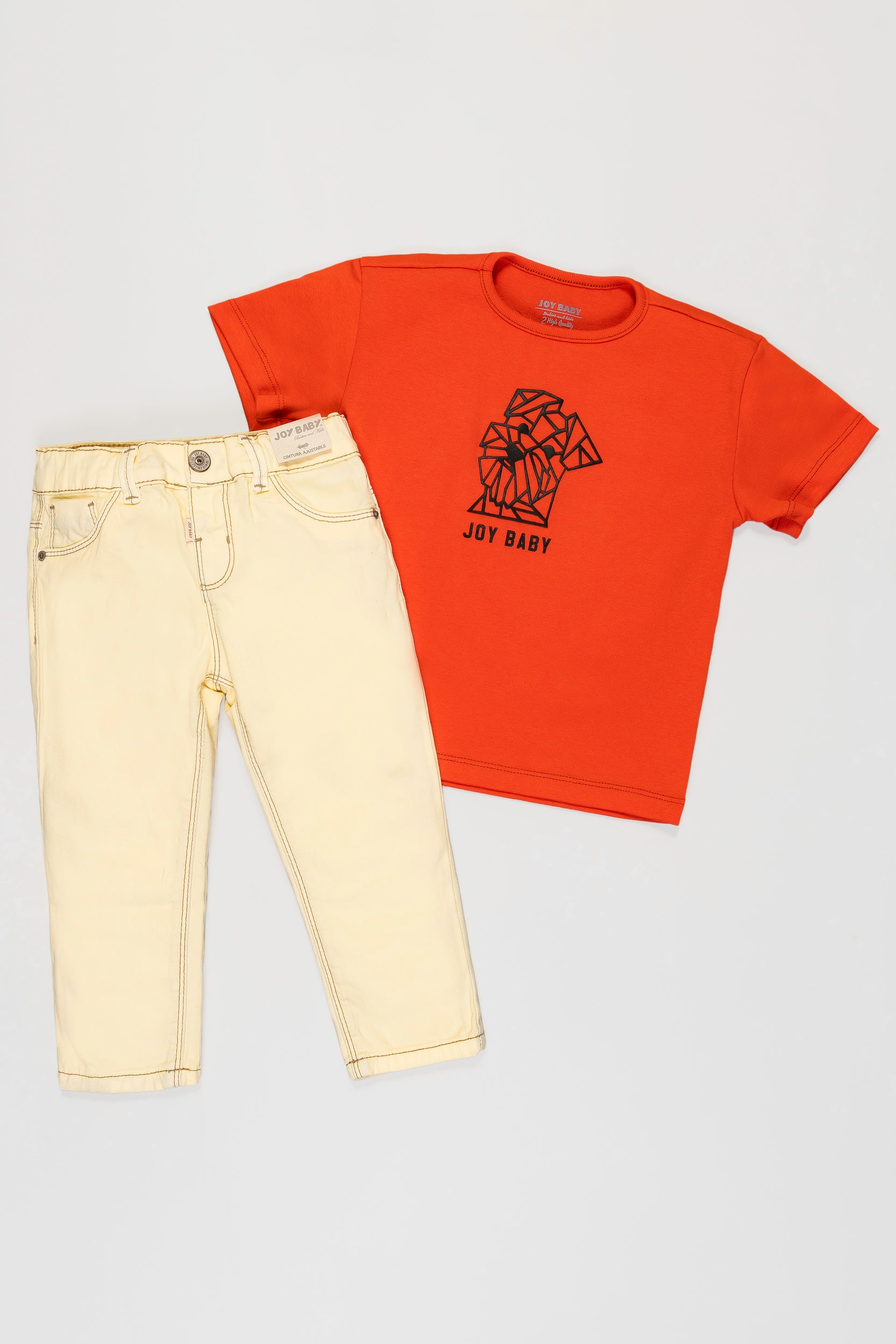 CONJUNTO 2 PRENDAS NIÑO LINES NARANJA