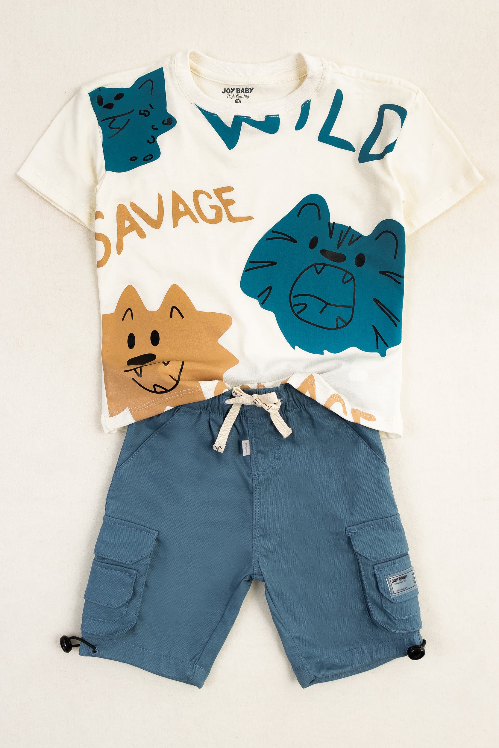 CONJUNTO BERMUDA NIÑO CATS AZUL