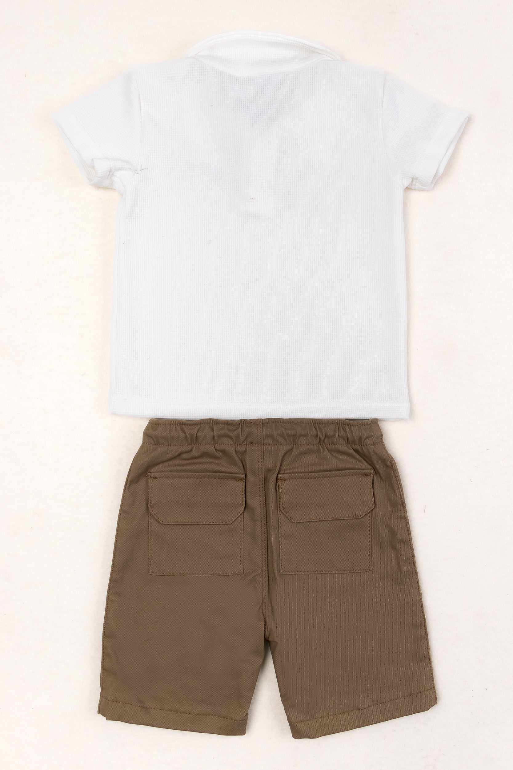 CONJUNTO NIÑO BERMUDA CARGO BLANCO