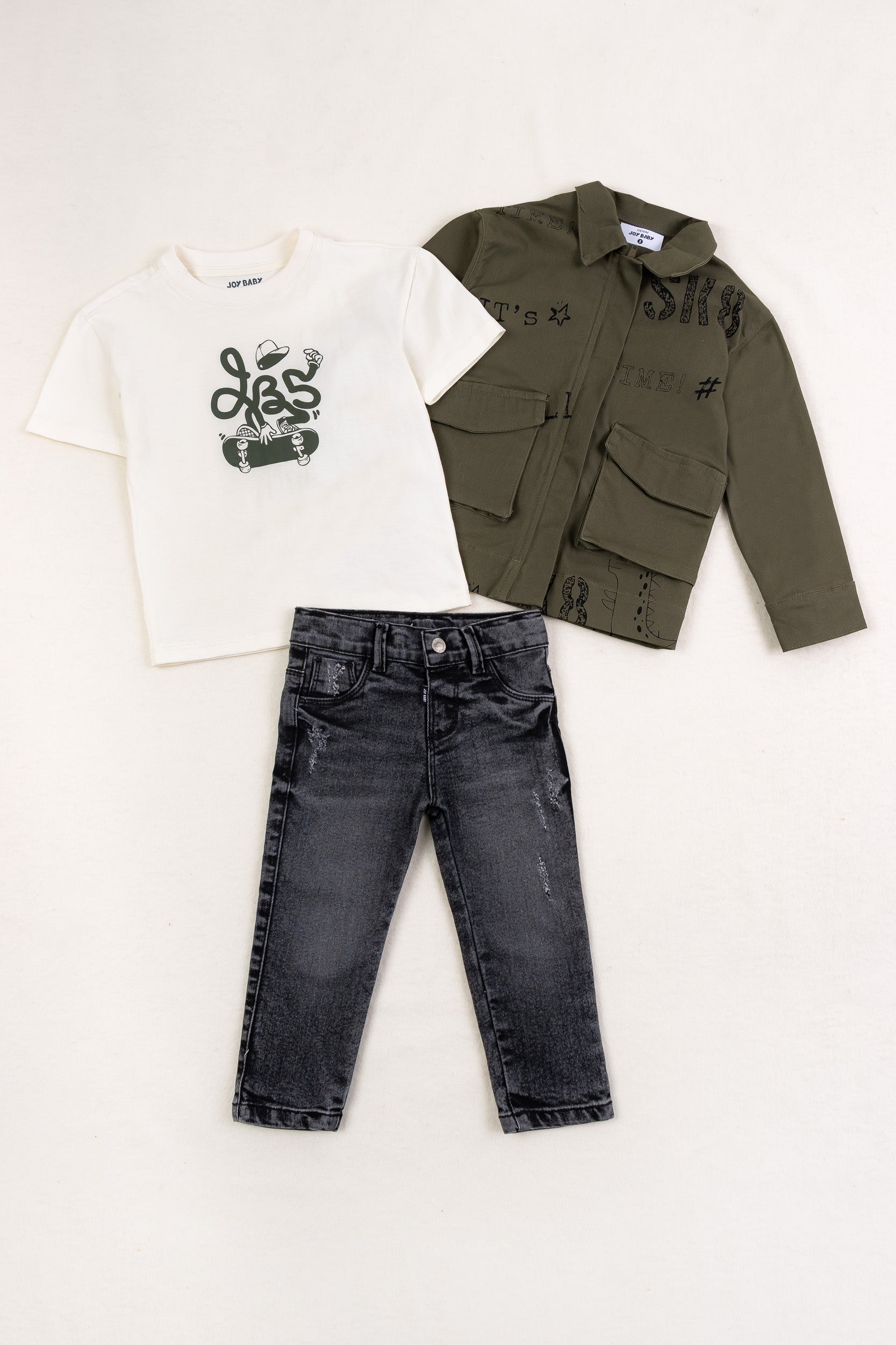 CONJUNTO 3 PRENDAS NIÑO SKATE VERDE