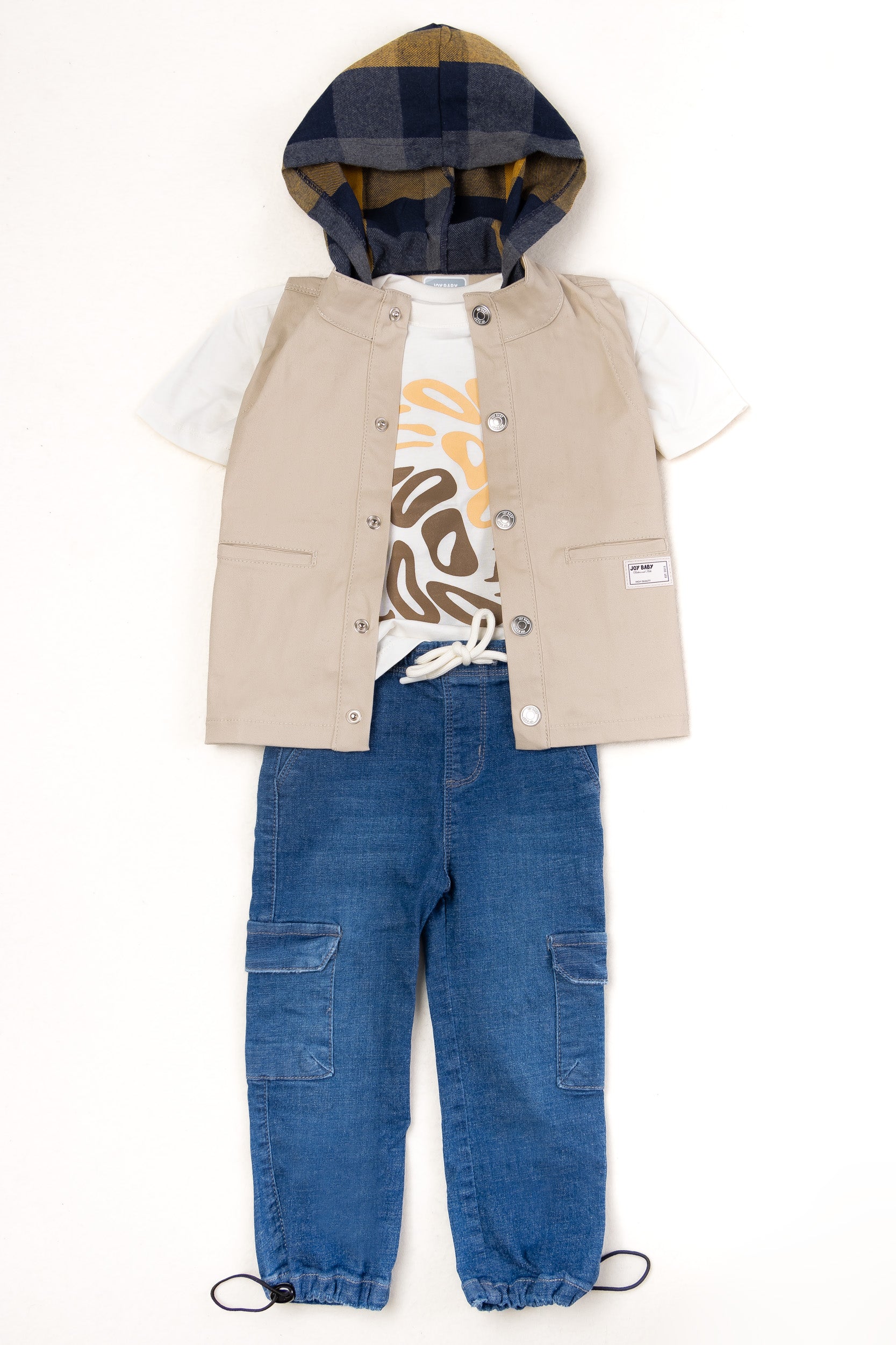 CONJUNTO 3 PRENDAS NIÑO COOL BEIGE