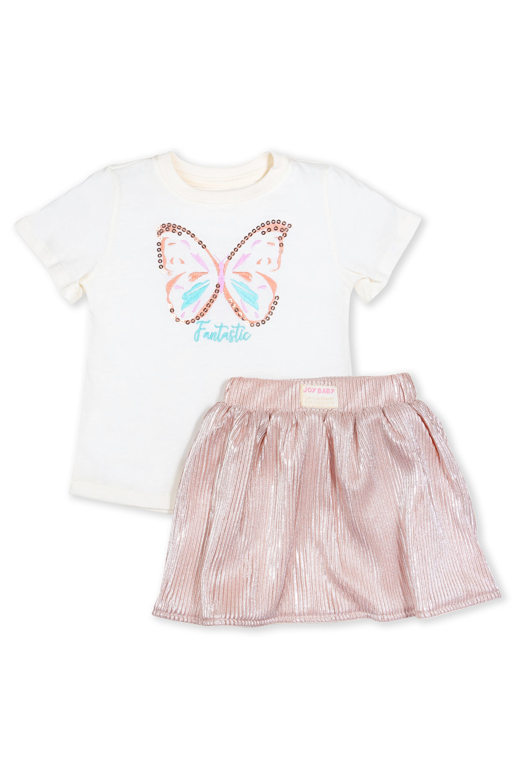 CONJUNTO FALDA NIÑA JOY ROSADO